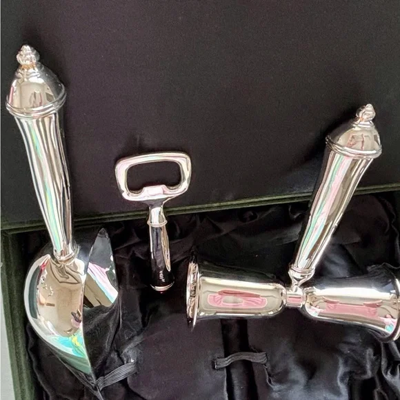 Towle Copenhagen Silver-plated Bar Tools: Opener, Ice Scoop, Double Jigger 🍸 - Picture 6 of 11